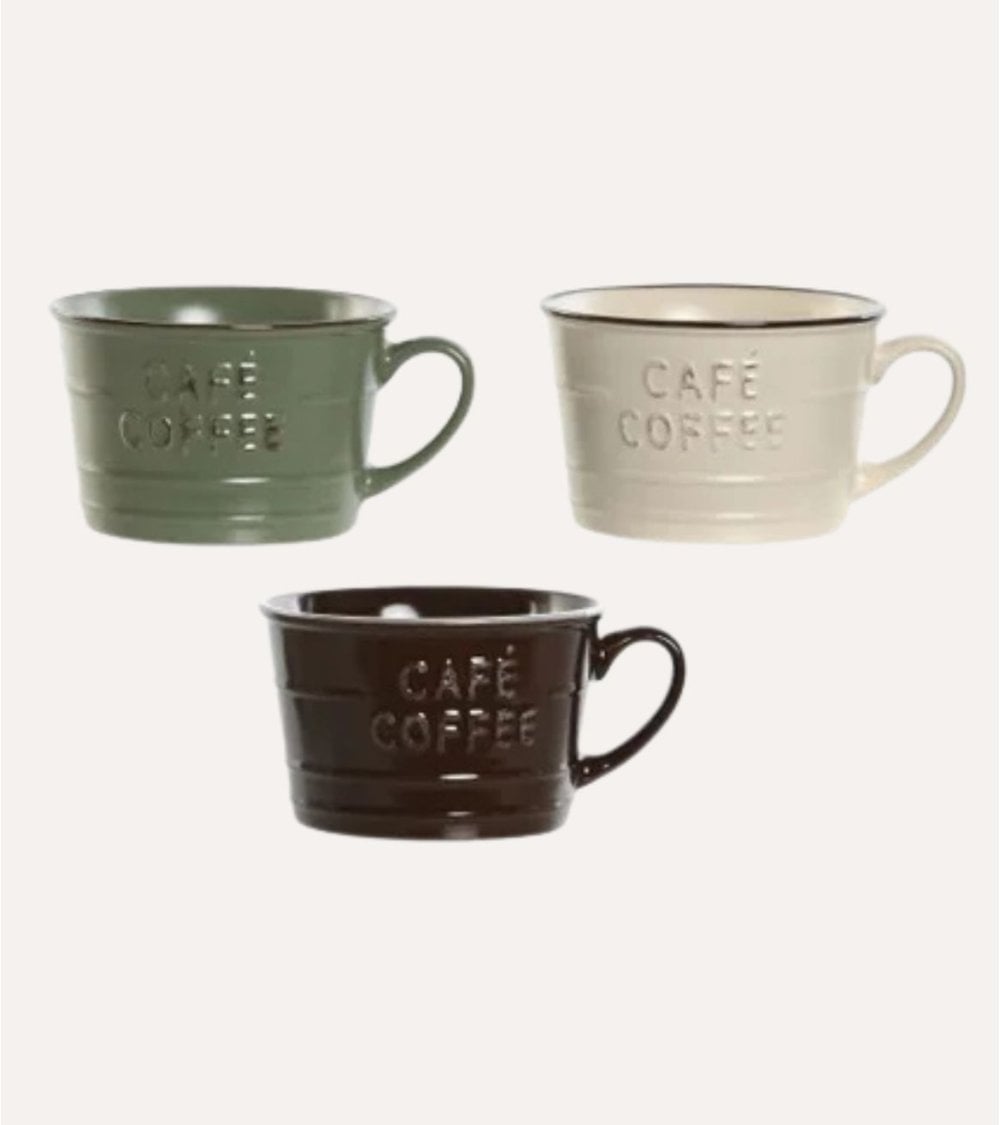 Taza Mug Jumbo con Acabado Rústico de Porcelana