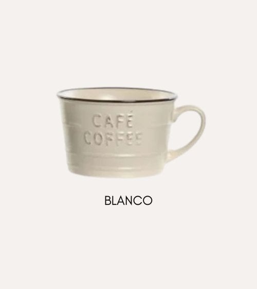 Taza Mug Jumbo con Acabado Rústico de Porcelana