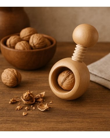 Cascanueces Manual Redondo de Madera
