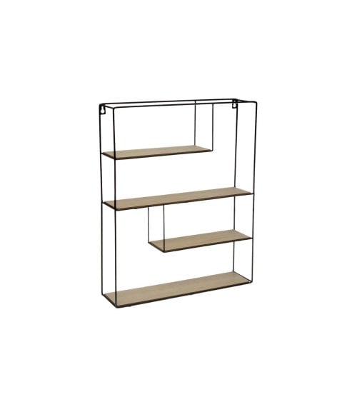 Estantería Mural Rectangular de Metal Negra-2