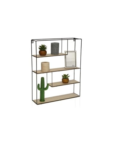 Estantería Mural Rectangular de Metal Negra-1