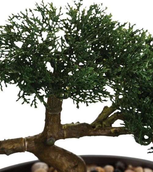 Bonsái Artificial con Maceta de Cerámica Negra-2