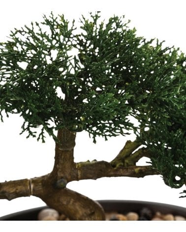 Bonsái Artificial con Maceta de Cerámica Negra-2