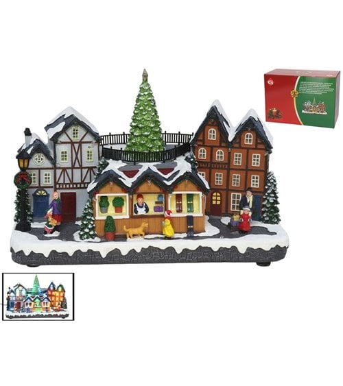 Poblado 30X15X20 Cm Led Movimiento Music