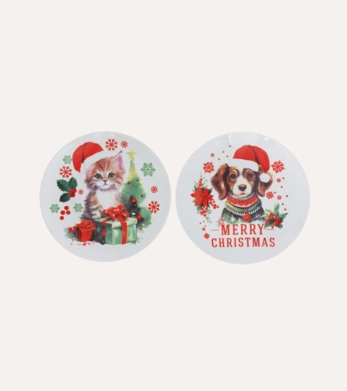 Plato de Animales Navideños de Cerámica