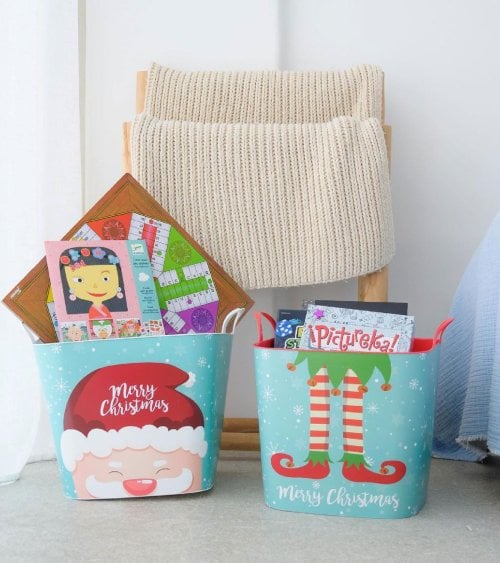 Cesta Elfo Navideño de Plástico