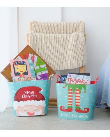 Cesta Elfo Navideño de Plástico