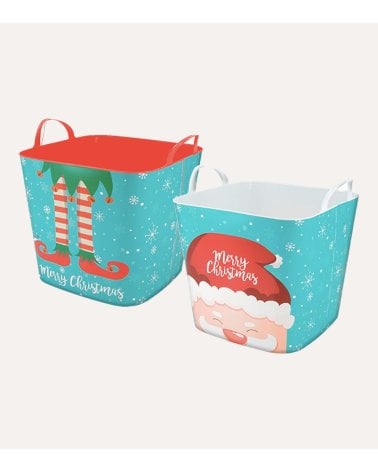Cesta Elfo Navideño de Plástico