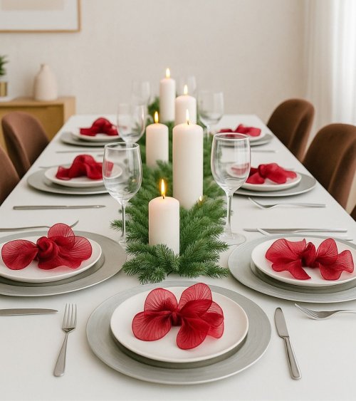 Bajo Plato Samak para Mesa Navideña