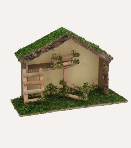 Casa con lecho para Belén Navideño de Madera