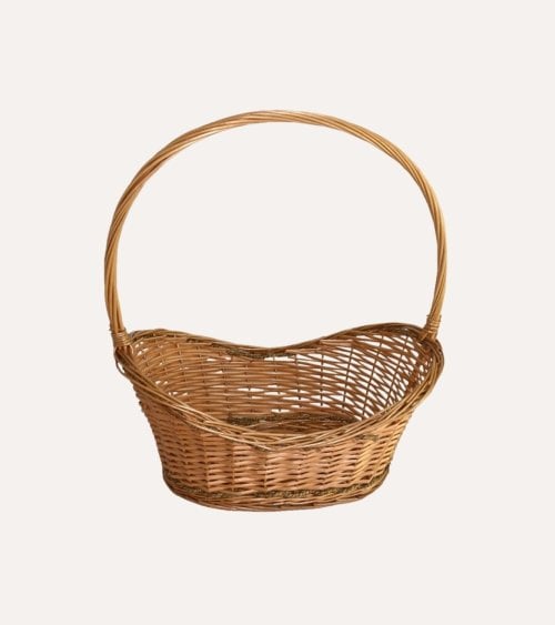Cesta Decorativa Navideña Nabila con Asa de Mimbre