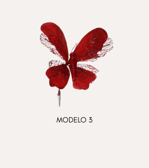 Mariposa Decorativa Navideña Paola con Clip