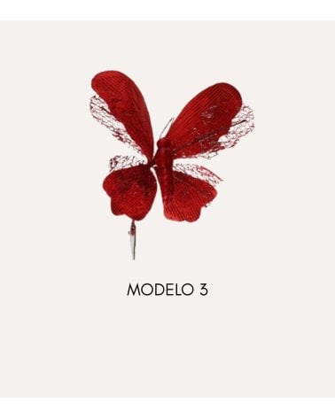 Mariposa Decorativa Navideña Paola con Clip
