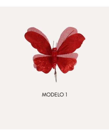 Mariposa Decorativa Navideña Paola con Clip