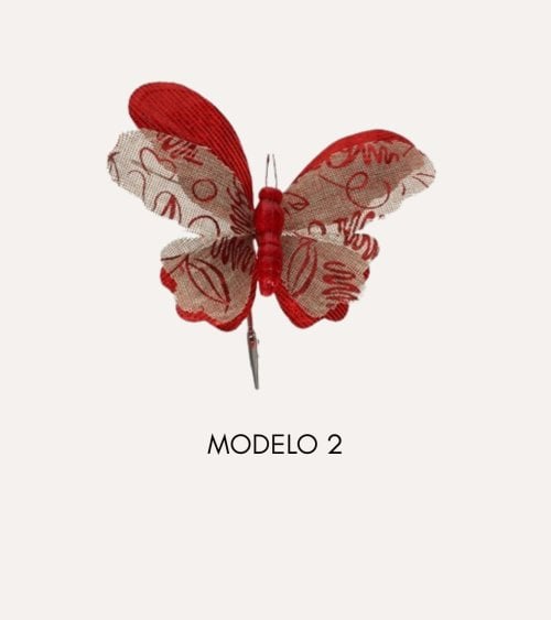 Mariposa Decorativa Navideña Paola con Clip