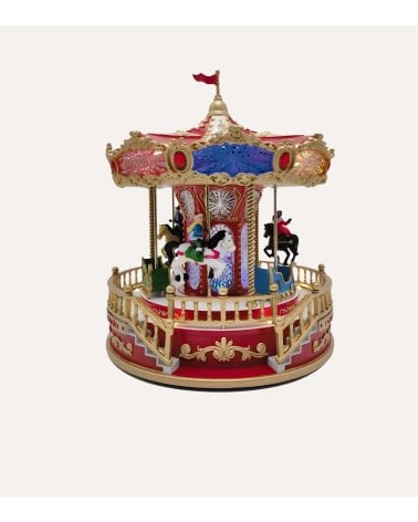 Escena de Tiovivo Decorativa Navideña con LED y Música