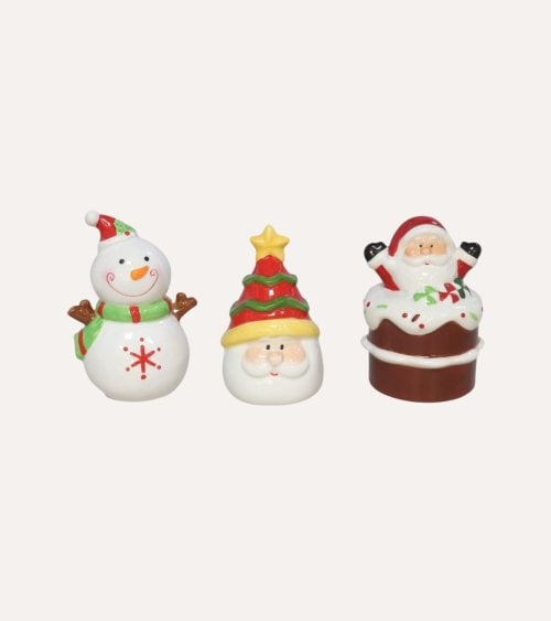 Especiero de Figuras Navideñas de Cerámica