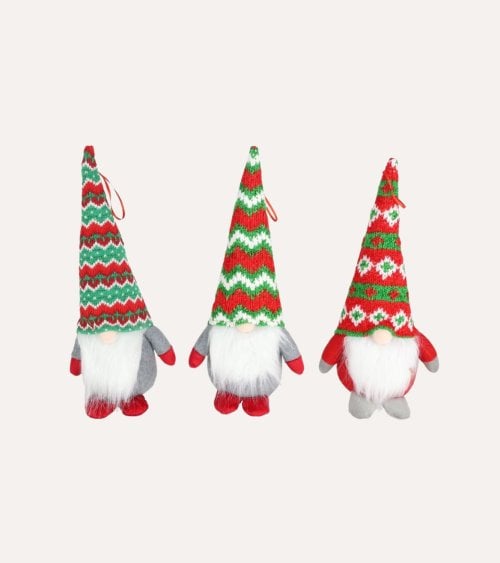 Colgante de Gnomo con Gorro Navideño