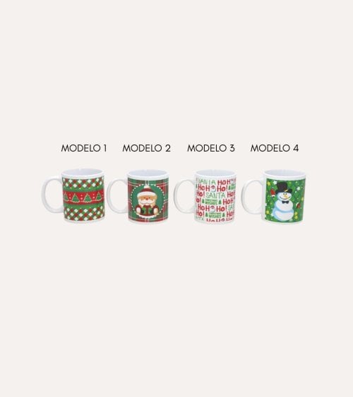 Taza Mug con Motivos Navideños de Cerámica