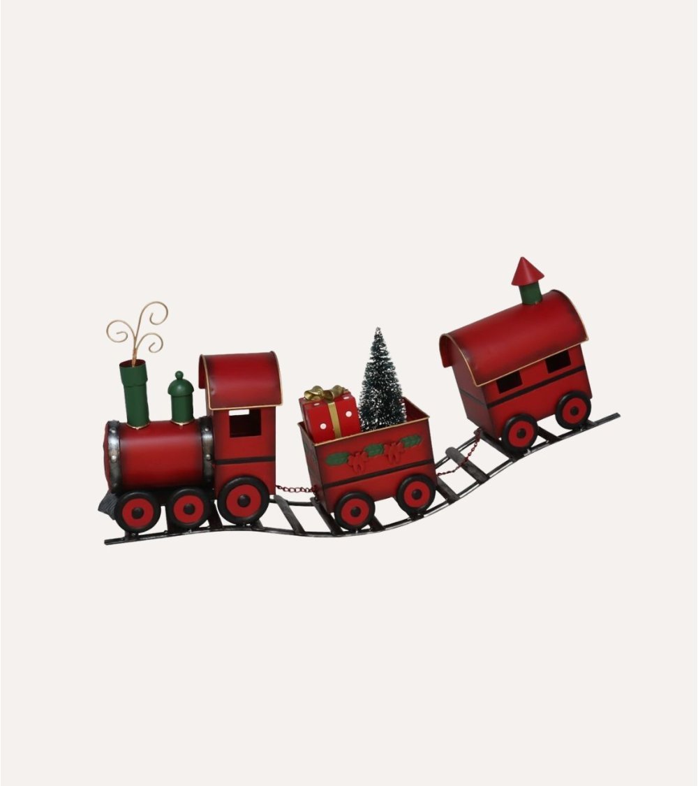 Figura de Tren Navideño de Metal Figura de Tren Navideño de Metal