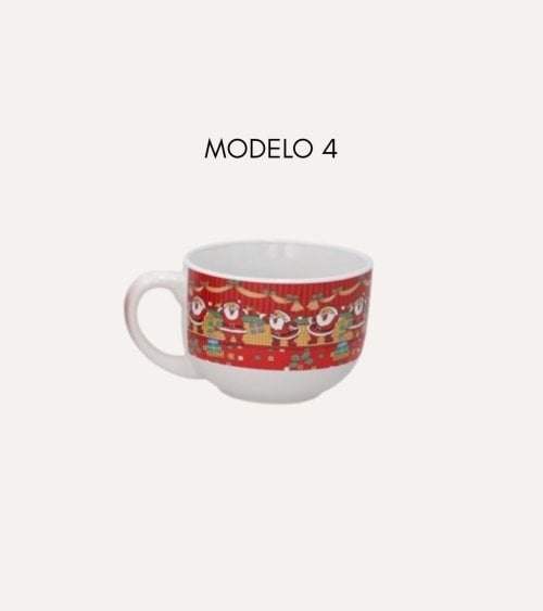 Taza Mug con Personajes Navideños de Cerámica