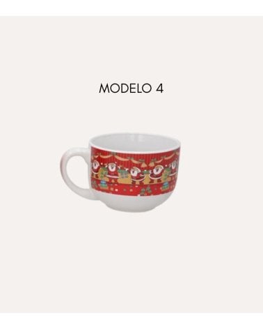Taza Mug con Personajes Navideños de Cerámica