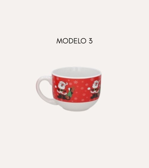 Taza Mug con Personajes Navideños de Cerámica