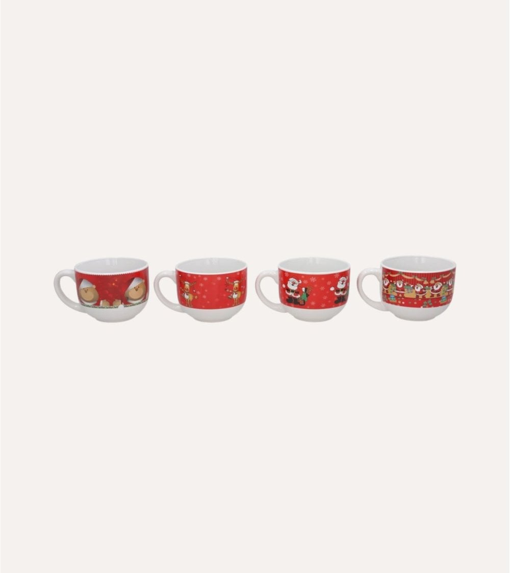 Taza Mug con Personajes Navideños de Cerámica