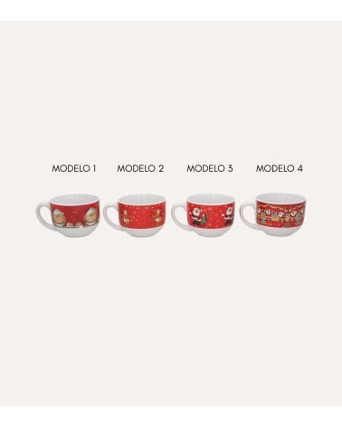 Taza Mug con Personajes Navideños de Cerámica