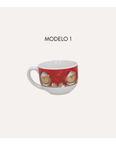 Taza Mug con Personajes Navideños de Cerámica