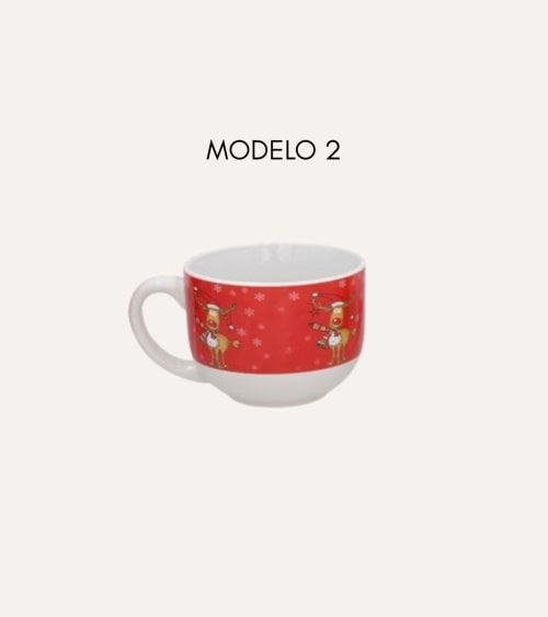 Taza Mug con Personajes Navideños de Cerámica
