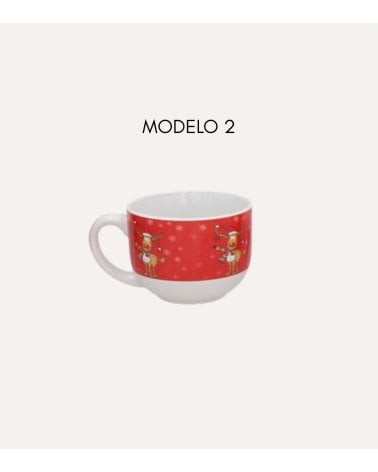Taza Mug con Personajes Navideños de Cerámica