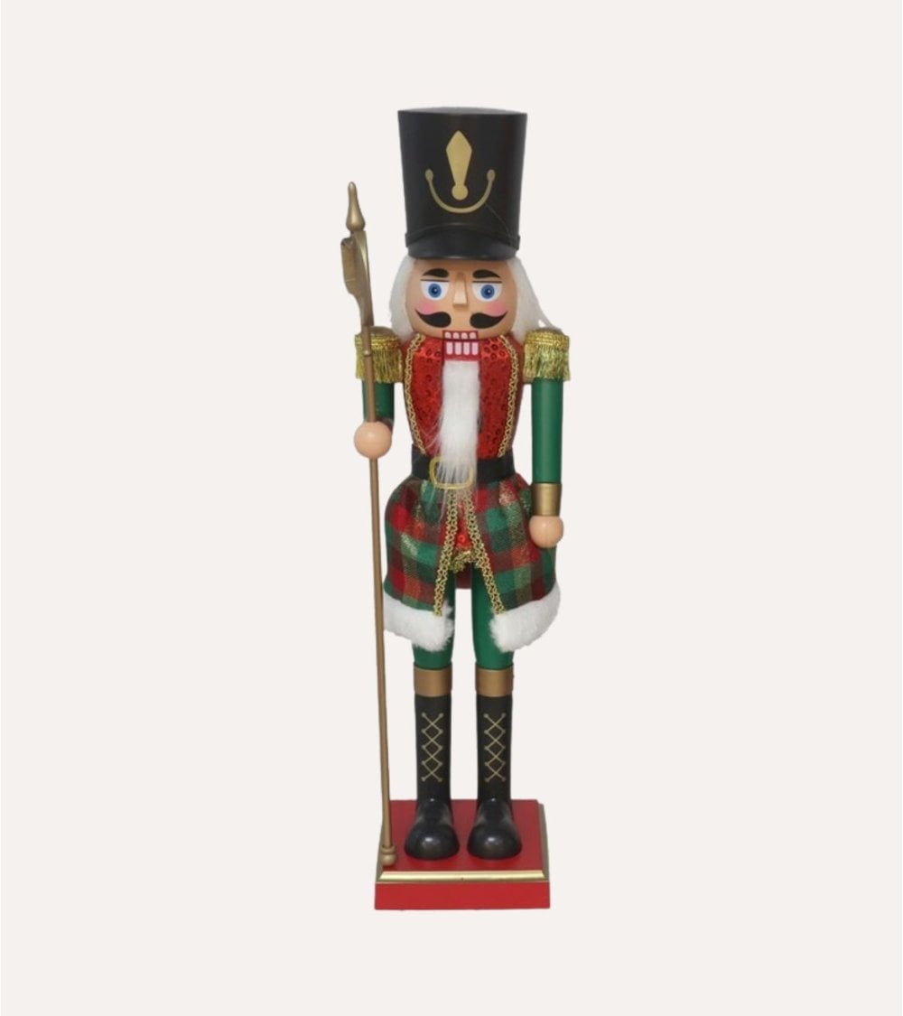 Figura Decorativa de Soldadito Cascanueces Tradicional de Madera