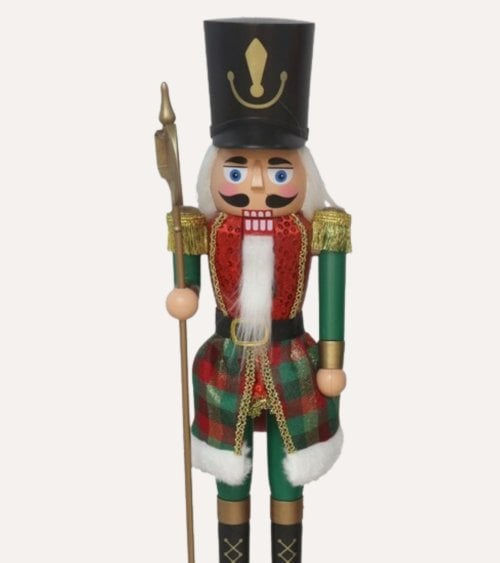 Figura Decorativa de Soldadito Cascanueces Tradicional de Madera