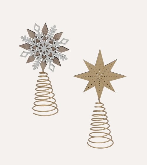 Estrella para Punta de Árbol de Madera