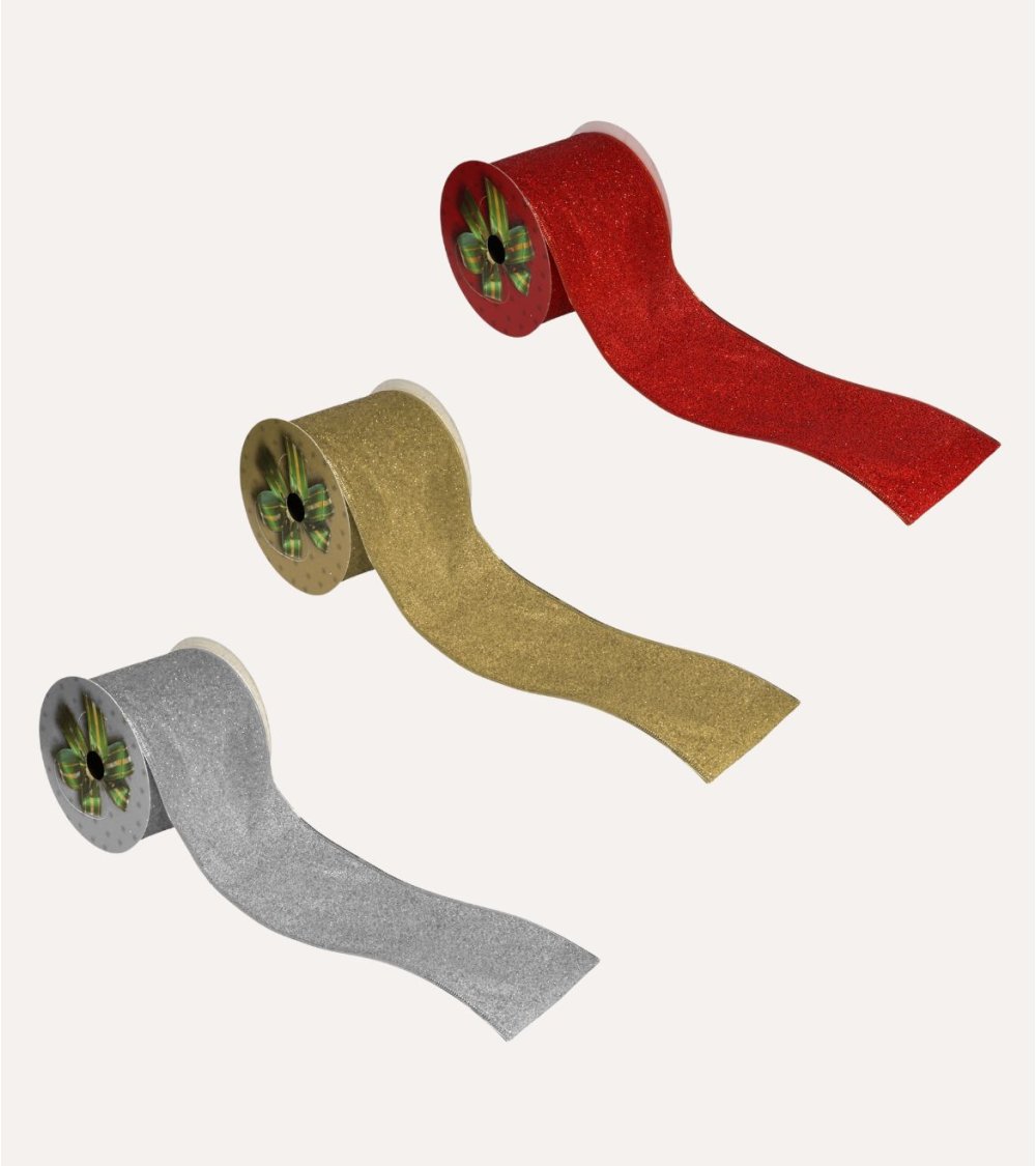 Cinta Decorativa Navideña Brillante con Purpurina