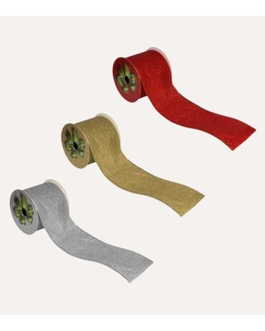 Cinta Decorativa Navideña Brillante con Purpurina