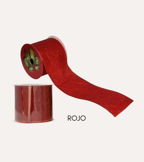 Cinta Decorativa Navideña Brillante con Purpurina