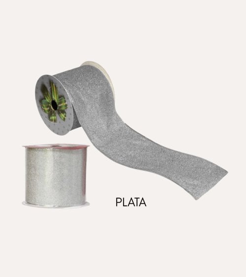 Cinta Decorativa Navideña Brillante con Purpurina