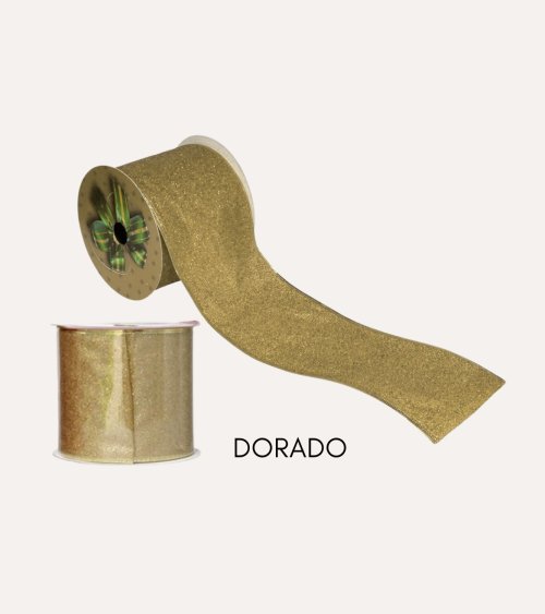 Cinta Decorativa Navideña Brillante con Purpurina