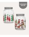 Tarro con Motivos Navideños de Cristal