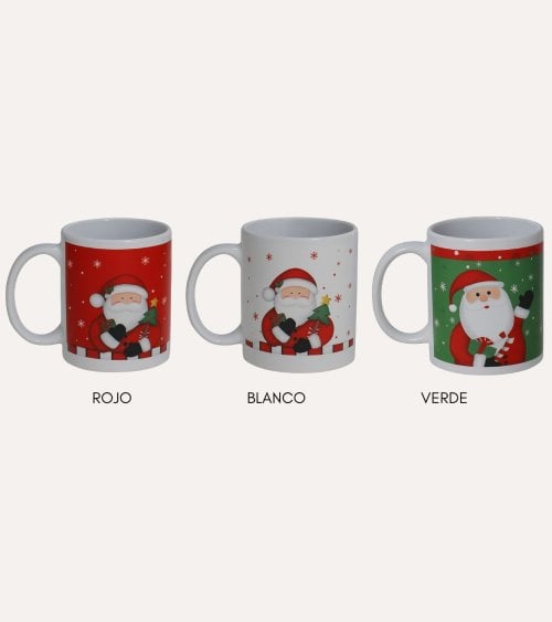 Taza Mug de Papá Noel Festivo de Cerámica