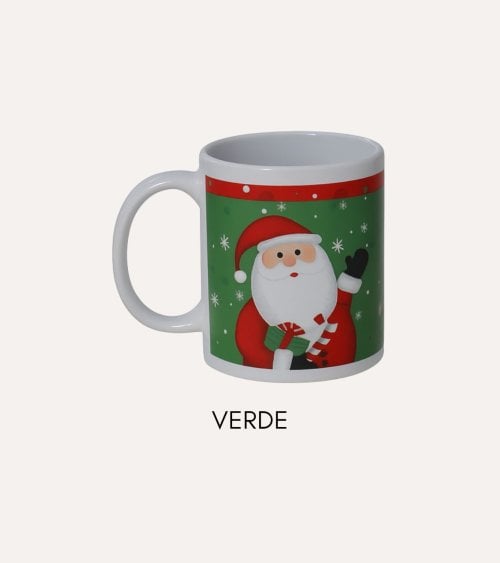 Taza Mug de Papá Noel Festivo de Cerámica