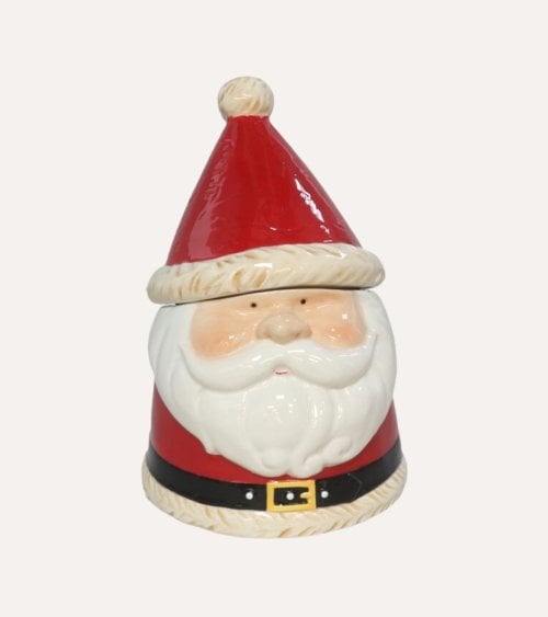 Tarro Decorativo de Papá Noel de Cerámica