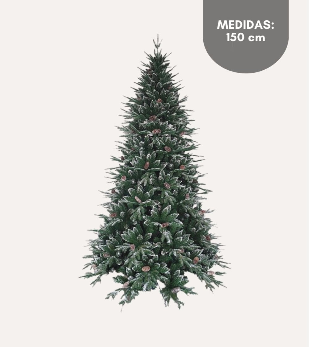 Árbol de Navidad Buk con Piñas y Efecto Nevado