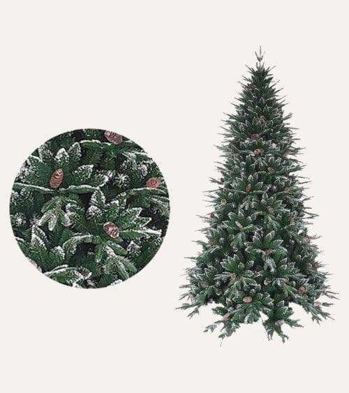 Árbol de Navidad Buk con Piñas y Efecto Nevado