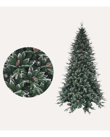 Árbol de Navidad Buk con Piñas y Efecto Nevado