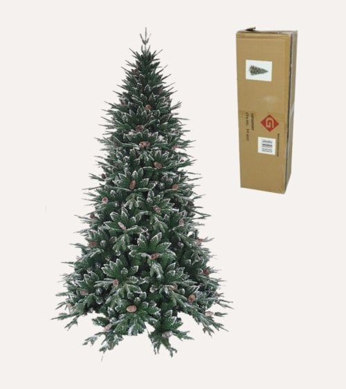 Árbol de Navidad Buk con Piñas y Efecto Nevado