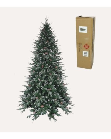 Árbol de Navidad Buk con Piñas y Efecto Nevado