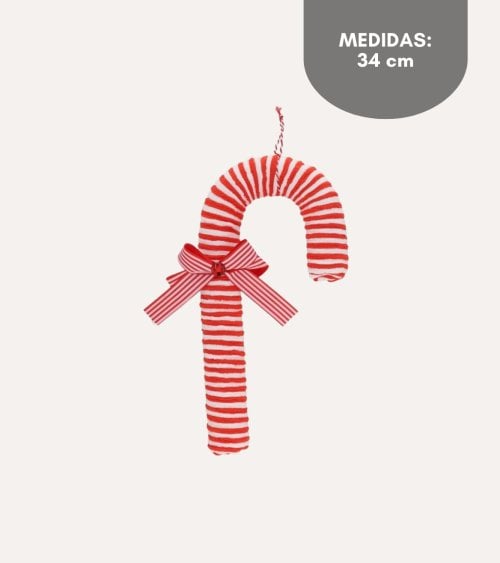 Colgante Bastón de Caramelo con Lazo y Cascabel